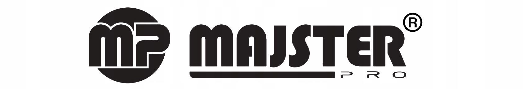 Czarne logo MAJSTER PRO na białym tle. 